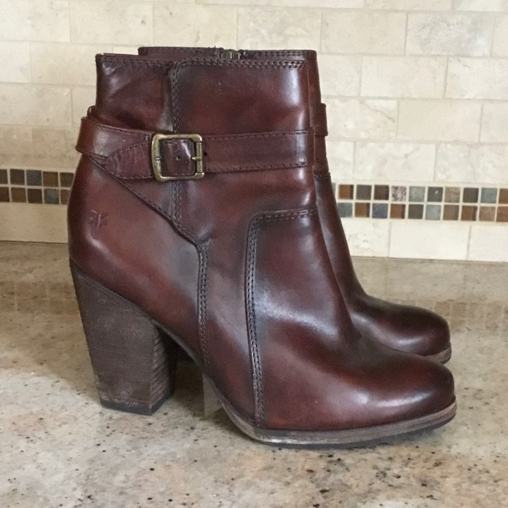 Frye Patty Brown Leather Riding Boots